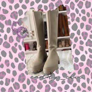 Forever 21 Olive Green Chunky Sole Rain Boots Size 9 – Tall Waterproof NWOT